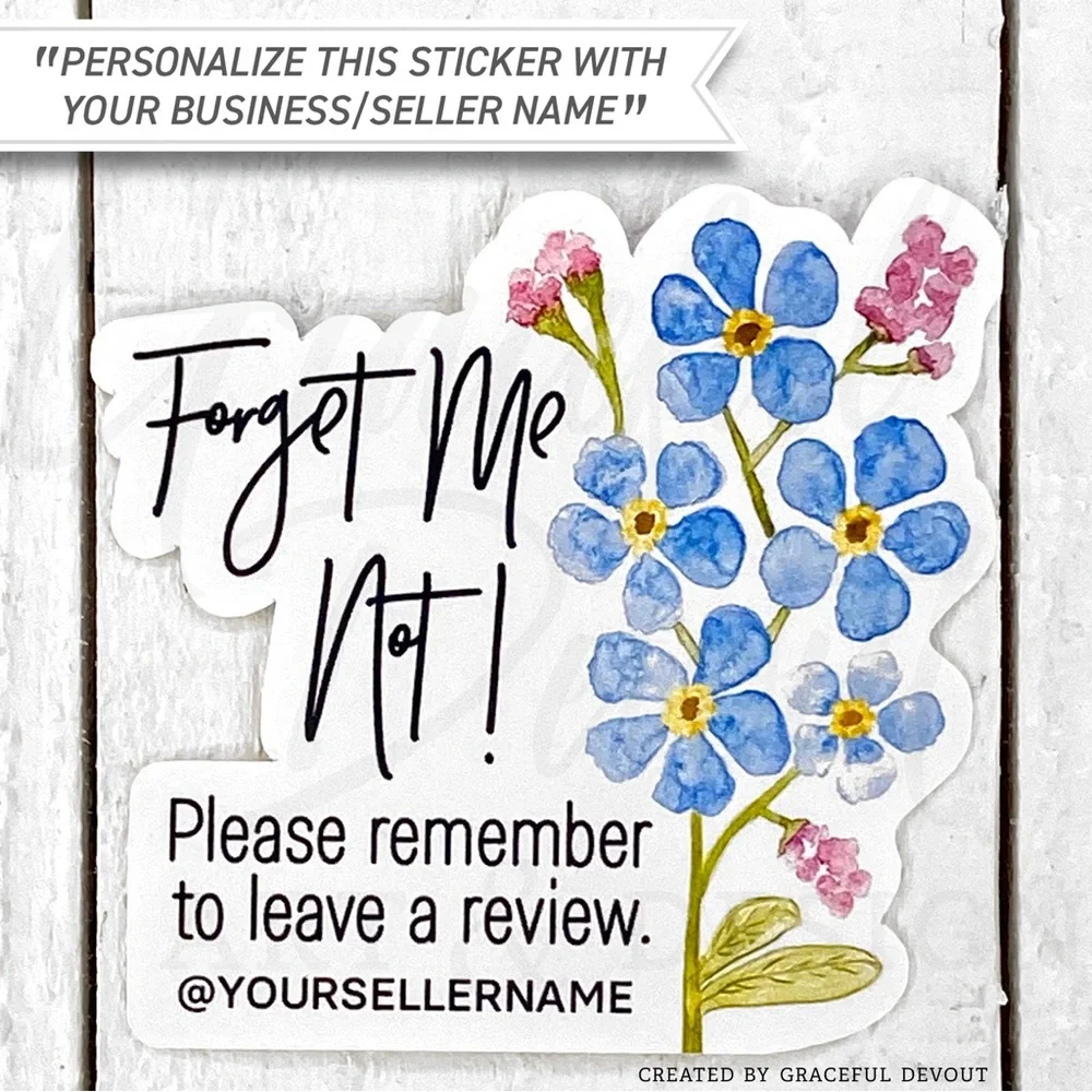 Forget Me Not! - 2" (inches) (48ct.) Stickers - Picture 8 of 8